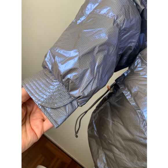 Women's Survival Metallic Down Jacket Puffer Starry Sky Gray Size S - Picture 6 of 16